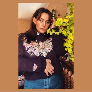 🤎 Vintage Y2K Cute Plum Purple Teddy Bear Crewneck 🤎